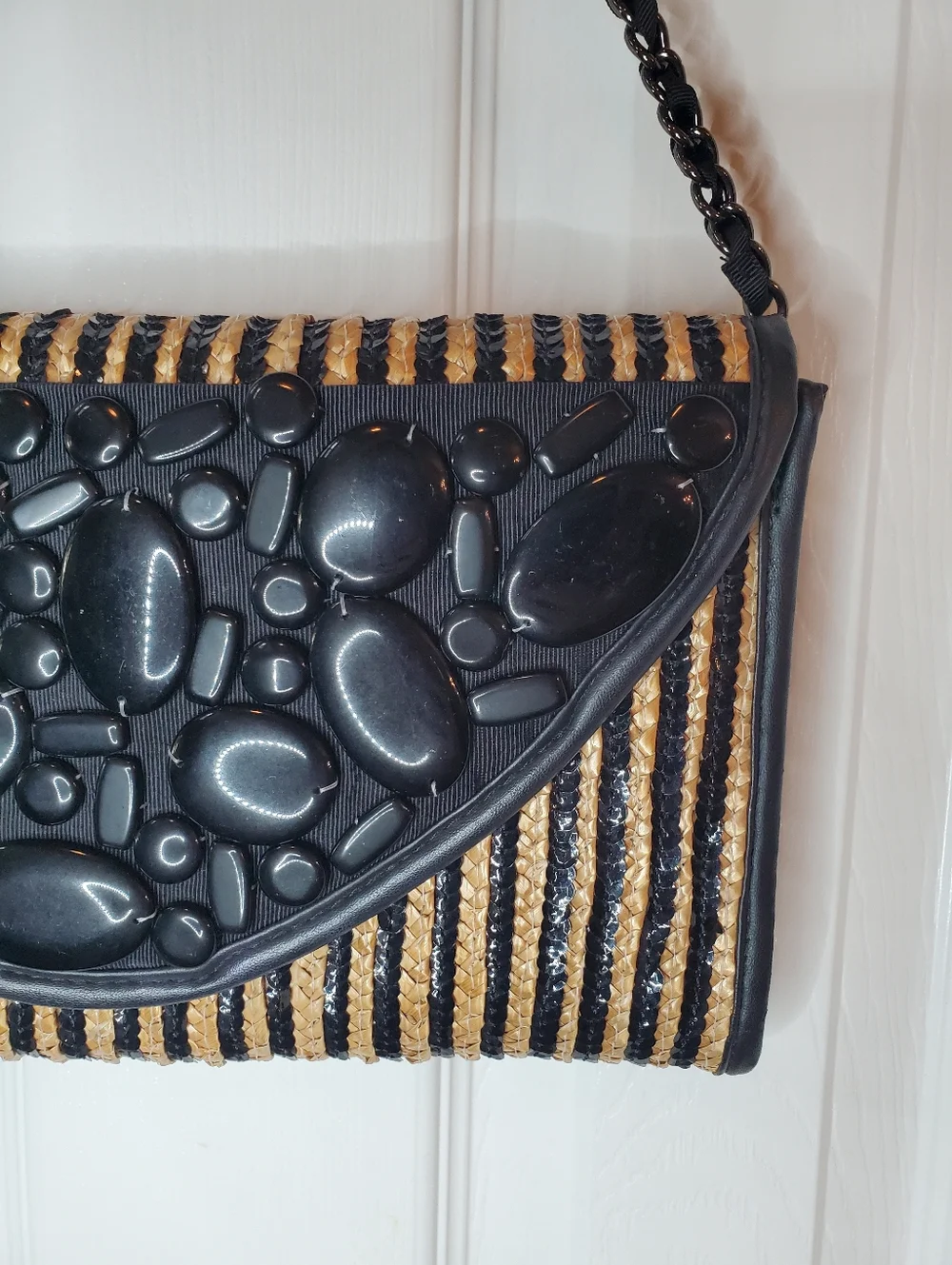 Chico's Straw Sequin Clutch & Vintage Beaded Pouch Bundle